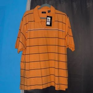 XXL IZOD Orange/Navy Blue striped polo
